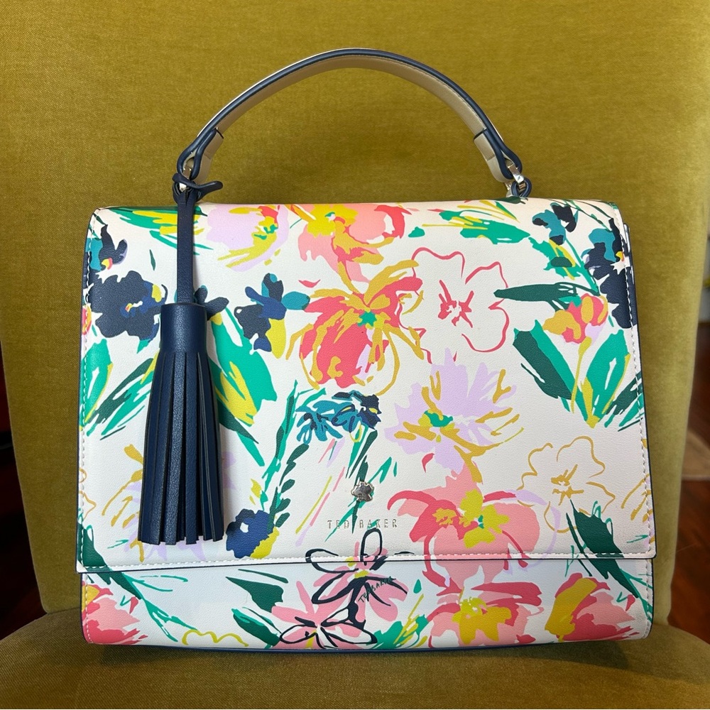 Floral Print Leather Crossbody by Ted Baker